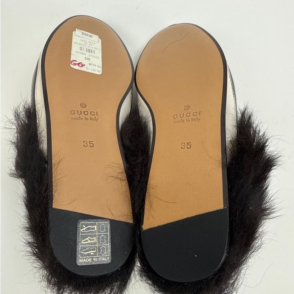 Gucci Princetown Zebra Fur Leather Mule Slides Size 35 (US 5) - Picture 6 of 8